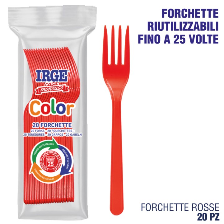 ADZ FORCHETTA PP ROSSA 20PZ