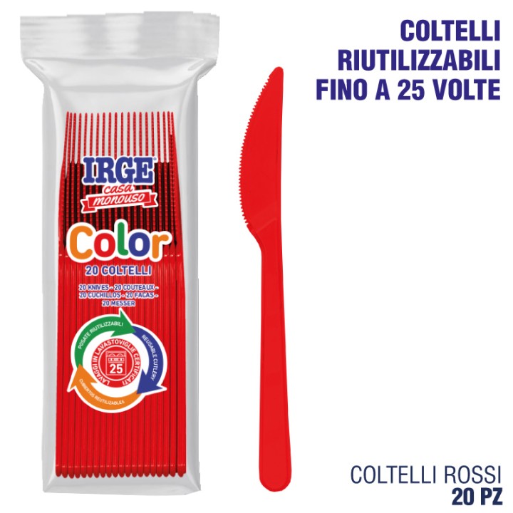 ADT COLTELLO PP ROSSO 20PZ