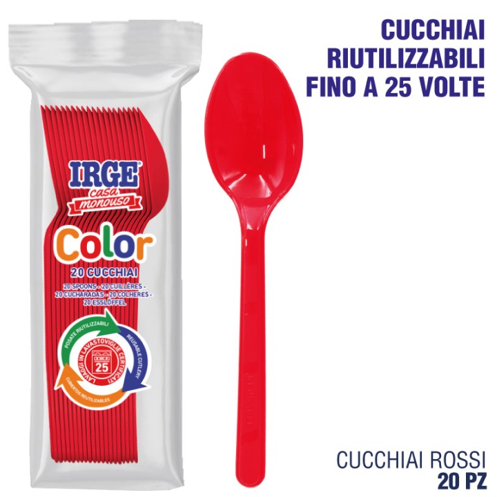 ADX CUCCHIAIO PP ROSSO 20PZ
