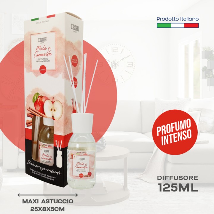CDN DIFFUSORE IRGE AMB. 125 ML MELA/CAN C/BASTONCINI