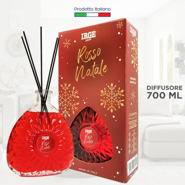 BZA DEO DIFF. IRGE 700ML ROSSO NATALE C/BASTONCINI