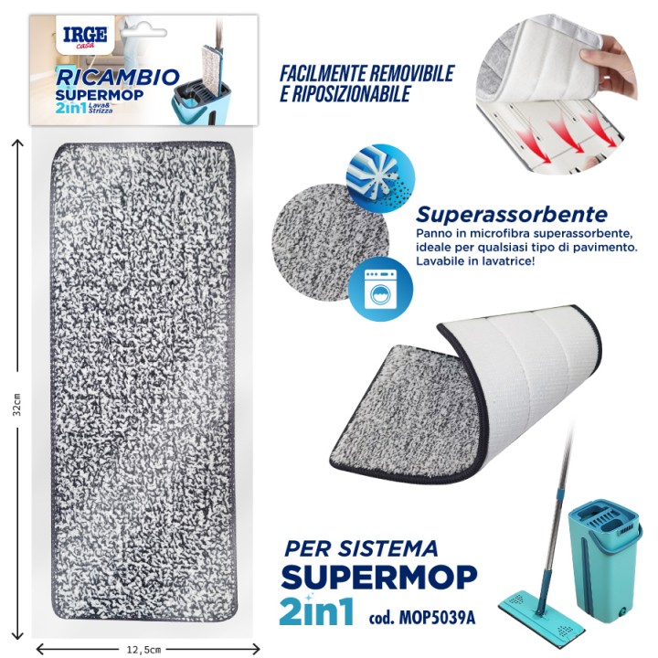 ADE RICAMBIO MOP PIATTO 32x12,5cm