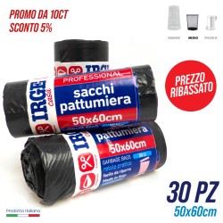 CDO SACCHI PATT.30PZ 50X60cm 30LT NERI