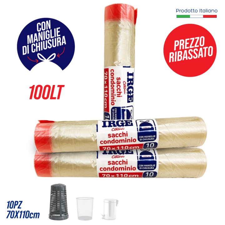 CFT SACCO PATT.10PZ 70X110cm 100L C/MAN