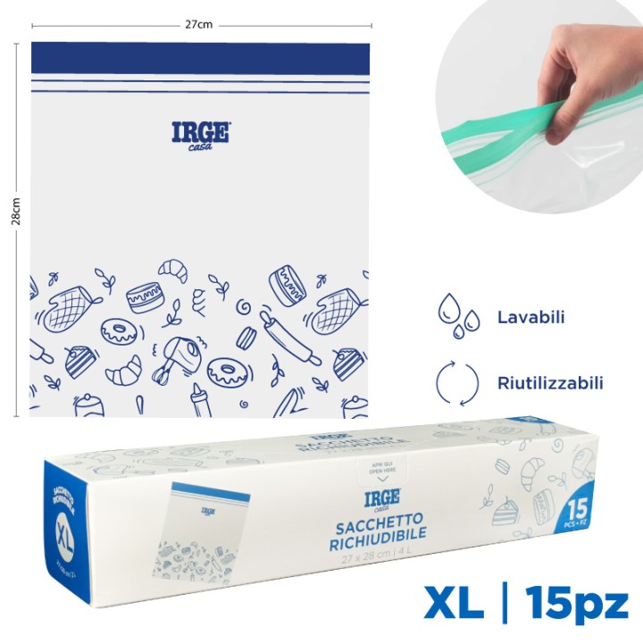 BID SACCHI DOPPIA ZIP 27X28 15PZ BOX