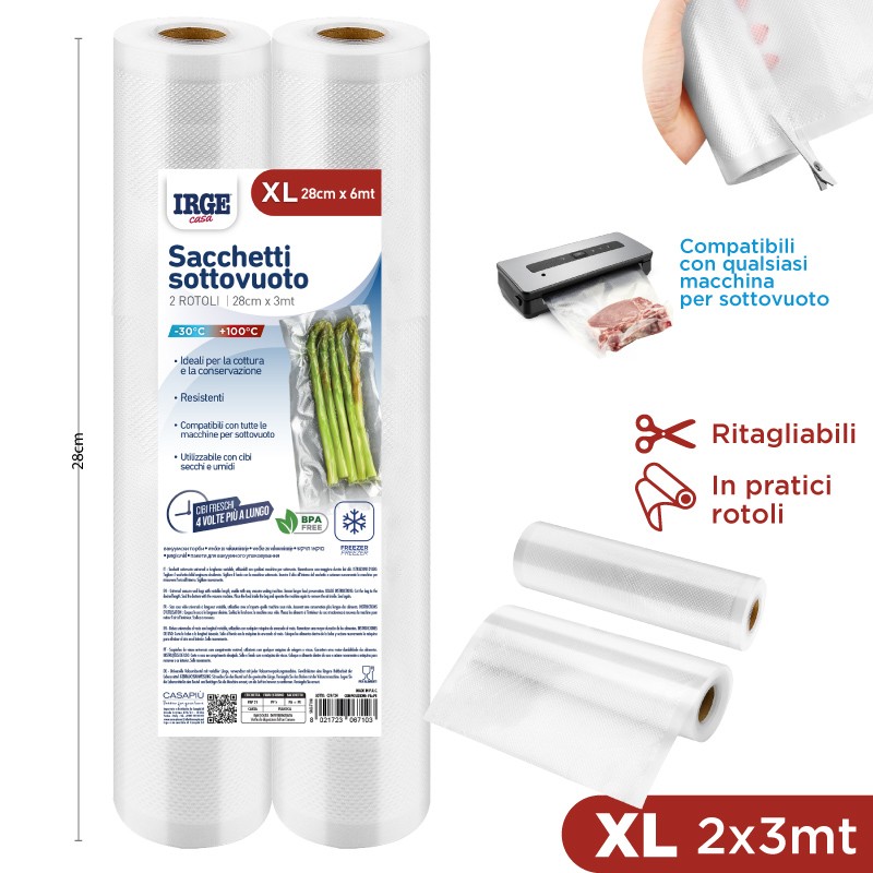 BIO SACCHI SOTTOVUOTO ROTOLO 2PZ 28X3MT