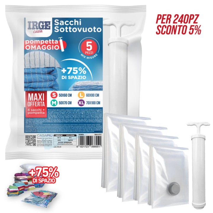 CDO SET SACCHI SOTTOVUOTO CON POMPETTA