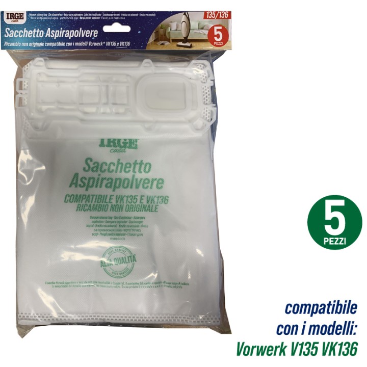 ABS SACCO ASPIRAPOLVERE VK135/136 5PZ