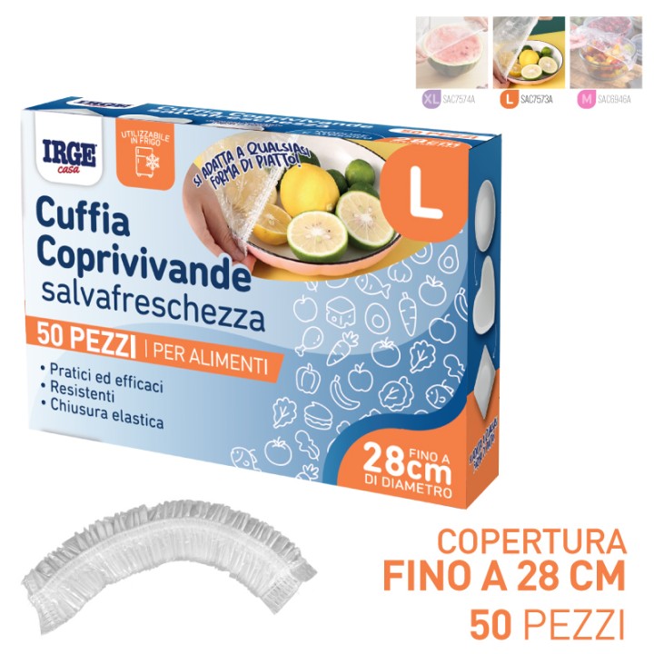 BHP CUFFIA COPRIVIVANDE 50PZ TG L