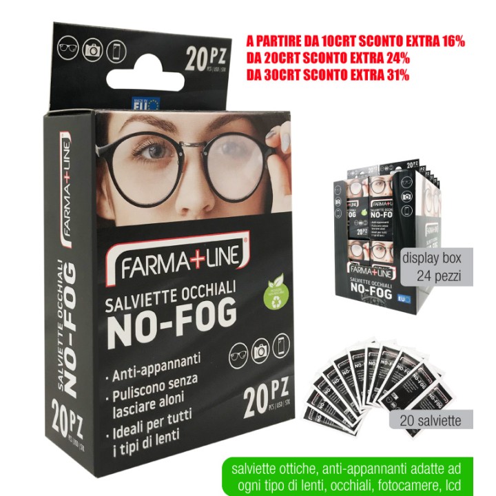 BFQ SALVIETTE OCCHIALI NO-FOG 20PZ FARMA