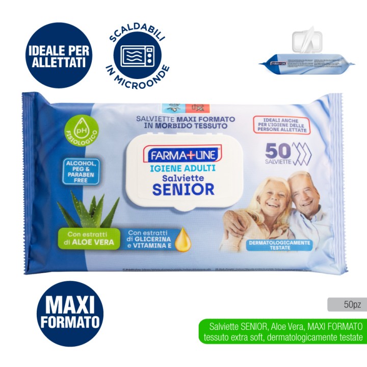 ABT SALVIETTE SENIOR 50 PZ ALOE VERA