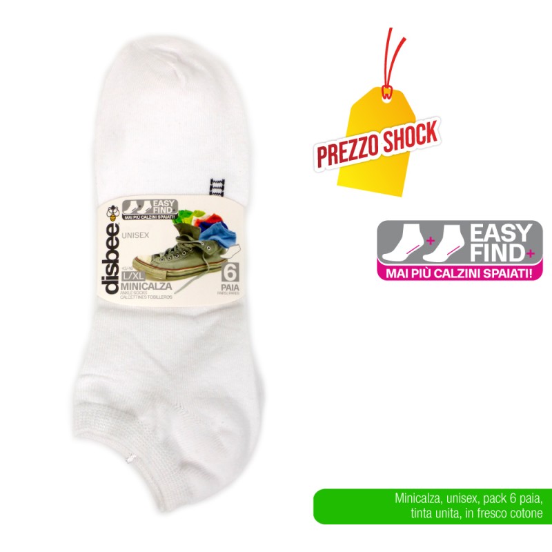 ATX MINICALZA 6PZ BIANCO L/XL