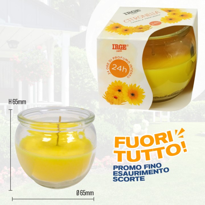 ABM CANDELA CITRONELLA CON VETRO LISCIO