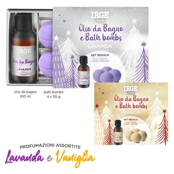 AKA SET OLIO 100ML + BATH BOMB 4X50GR LAVANDA + VANIGLIA