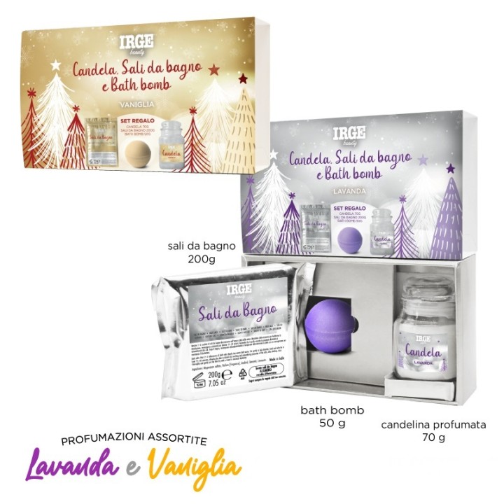 ALA SET BATHBOMB+SALI+CANDELA 50X200X70 LAVANDA + VANIGLIA