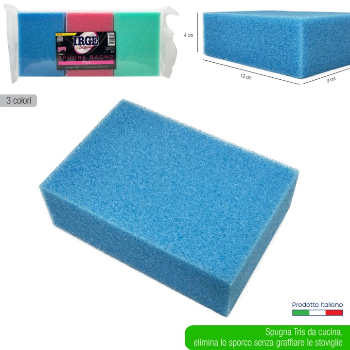 BMI SPUGNA TRIS BAGNO cm 13,2 x 9 x 4,2