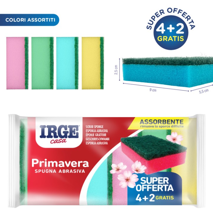 AFN SPUGNA PRIMAVERA ABRAS. 9X6X2.5 6PZ