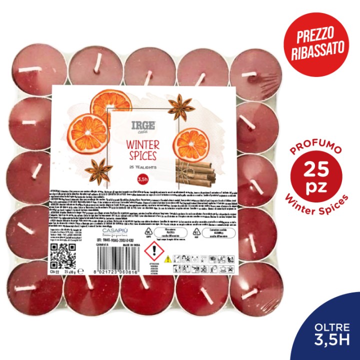 FBX CANDELA 25 TEALIGHTS WINTER SPICES