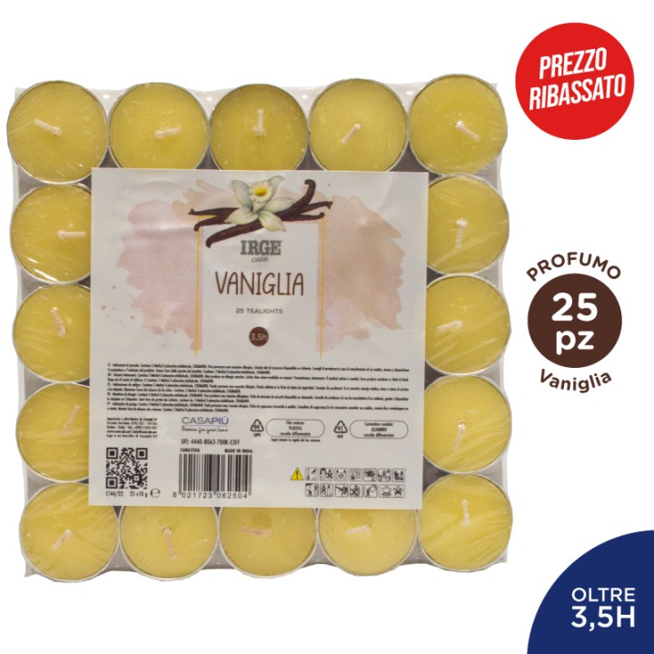 FBL CANDELA 25 TEALIGHTS VANIGLIA