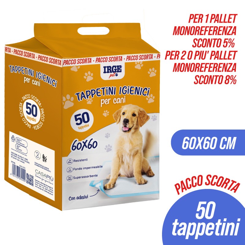ABV TAPPETINI IGIENICI CANI 60x60cm 50PZ