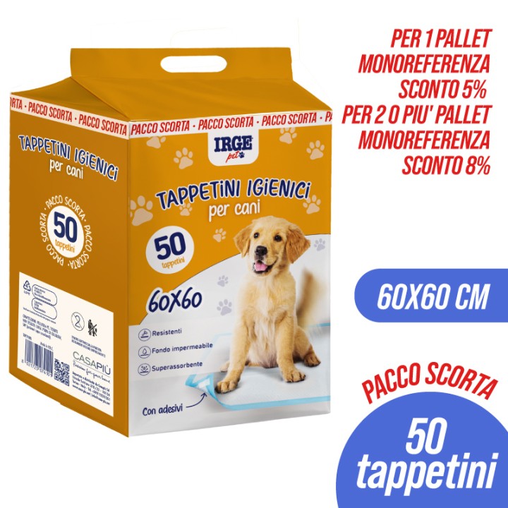 ABV TAPPETINI IGIENICI CANI 60x60cm 50PZ