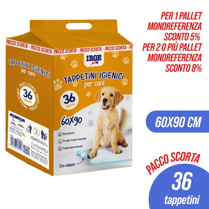 ABW TAPPETINI IGIENICI CANI 60x90cm 36PZ