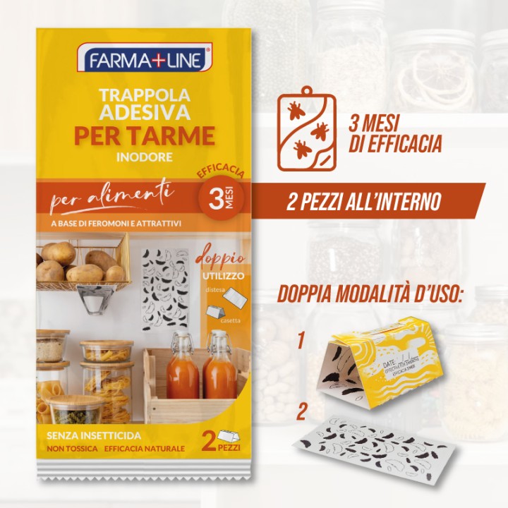 CAZ TRAPPOLA ADESIVA X TARME ALIMENTI 2P