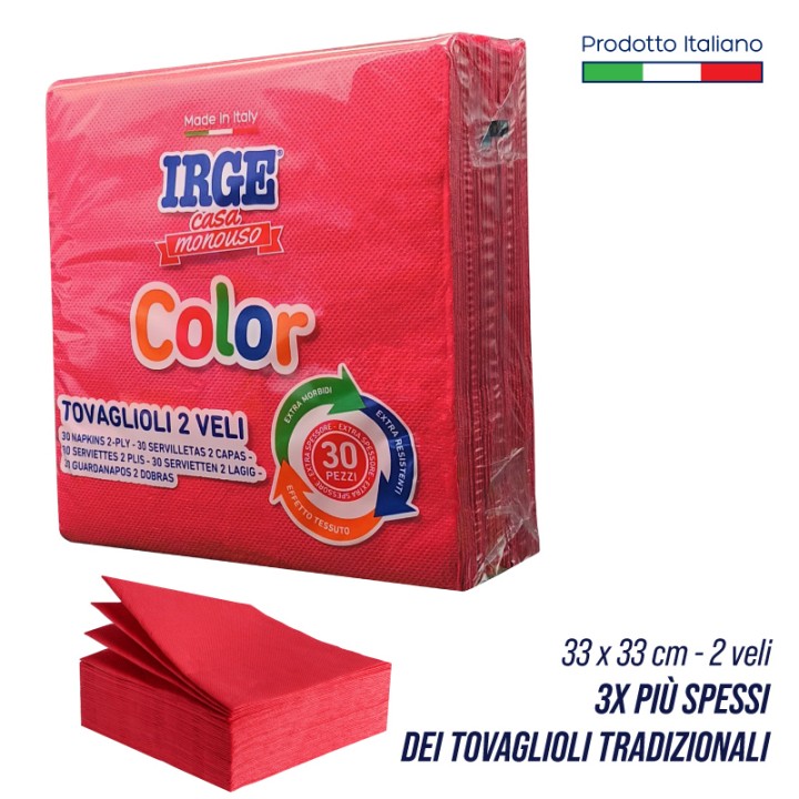 BFE TOVAGLIOLO 2V 33X33 ROSSO 30PZ