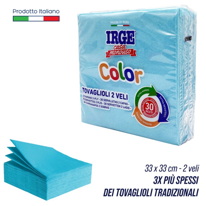 CFF TOVAGLIOLO 2V 33X33 AZZURRO 30PZ