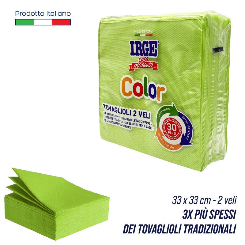 BMZ TOVAGLIOLO 2V 33X33 VERDE 30PZ