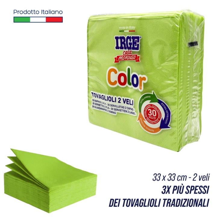 BMZ TOVAGLIOLO 2V 33X33 VERDE 30PZ