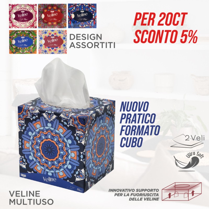CDP BOX VELINE 70PZ 2VELI MANDALA CUBO