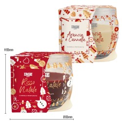 BOA CANDELA PROF ROTONDA 70GR NATALE ARANCIA E CANNELLA + ROSSO NAT