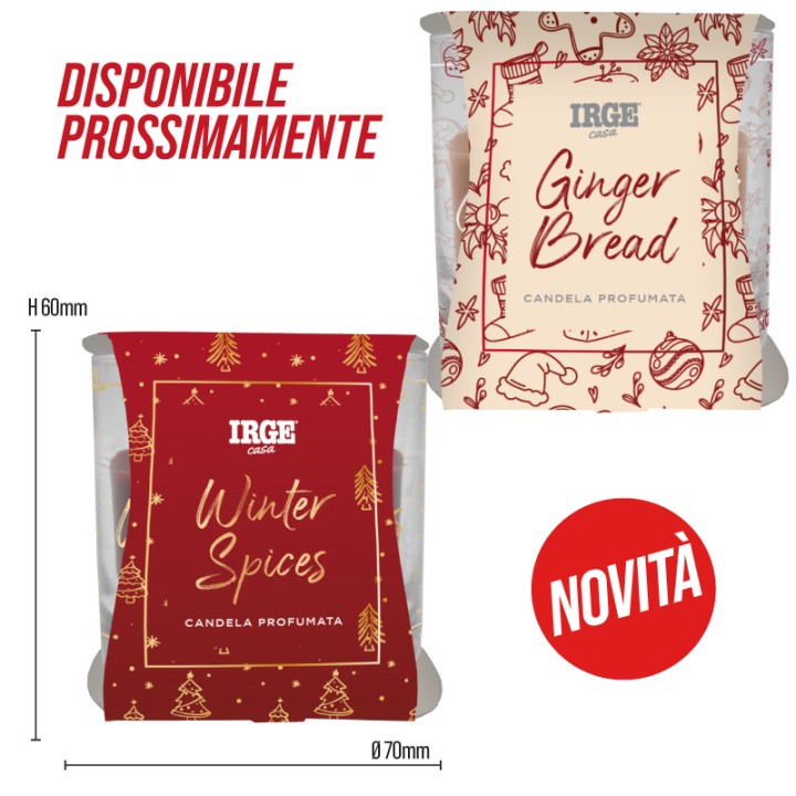 BSA CANDELA PROF BICCHIERIN 70GR NATALE WINTER SPICES+GINGER BREAD