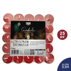BNA CANDELA 25 TEALIGHTS ROSSE