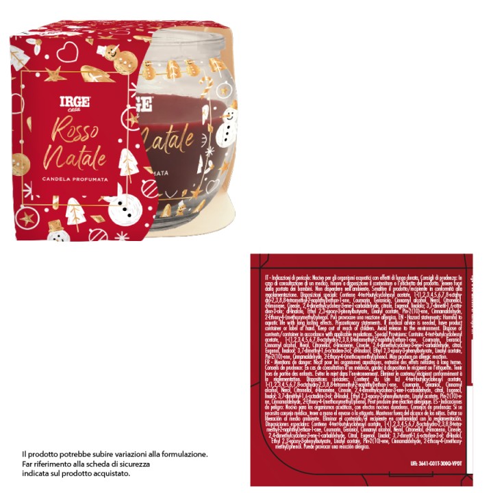 BOA CANDELA PROF ROTONDA 70GR NATALE ARANCIA E CANNELLA + ROSSO NAT