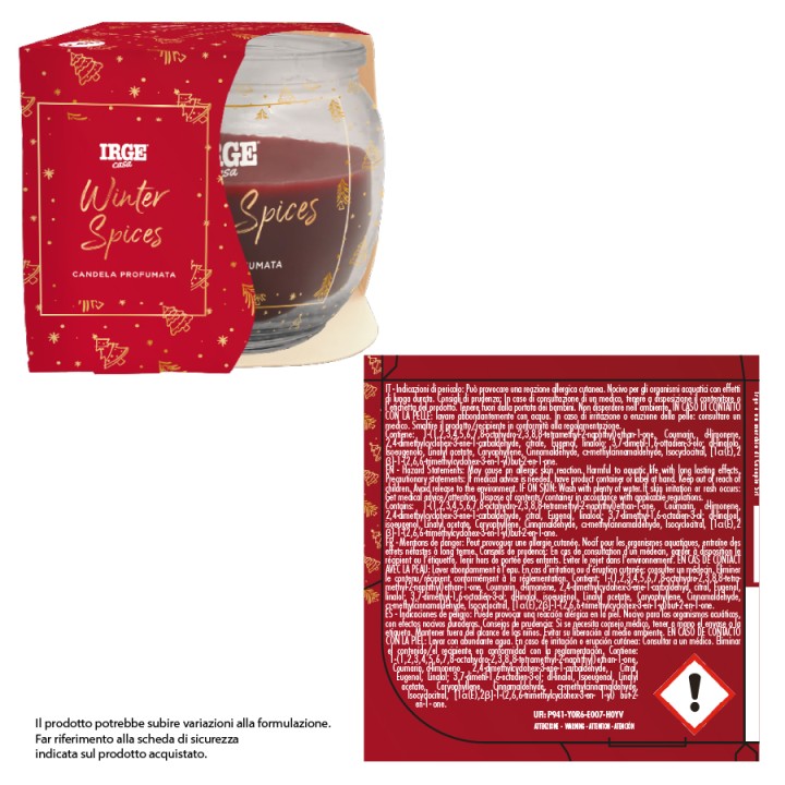 BPA CANDELA PROF ROTONDA 70GR NATALE WINTER SPICES+GINGER BREAD