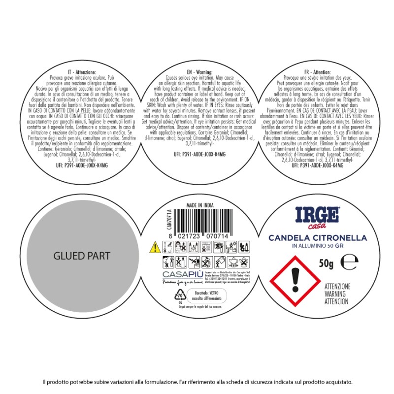 ABG CANDELA CITRONELLA ALLUMINIO 50GR