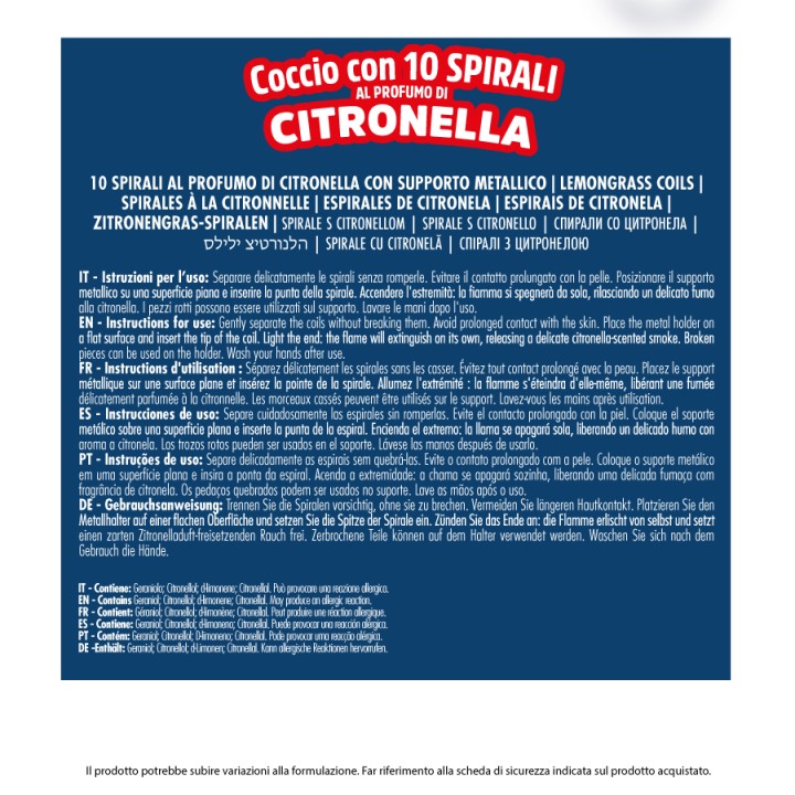 ABQ COCCIO + SPIRALI CITRONELLA 10 PZ