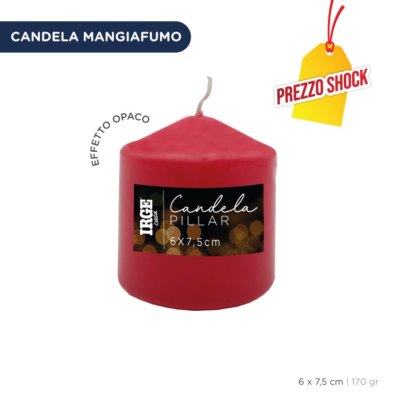 FER CANDELA PILLAR ROSSA 6X7.5CM