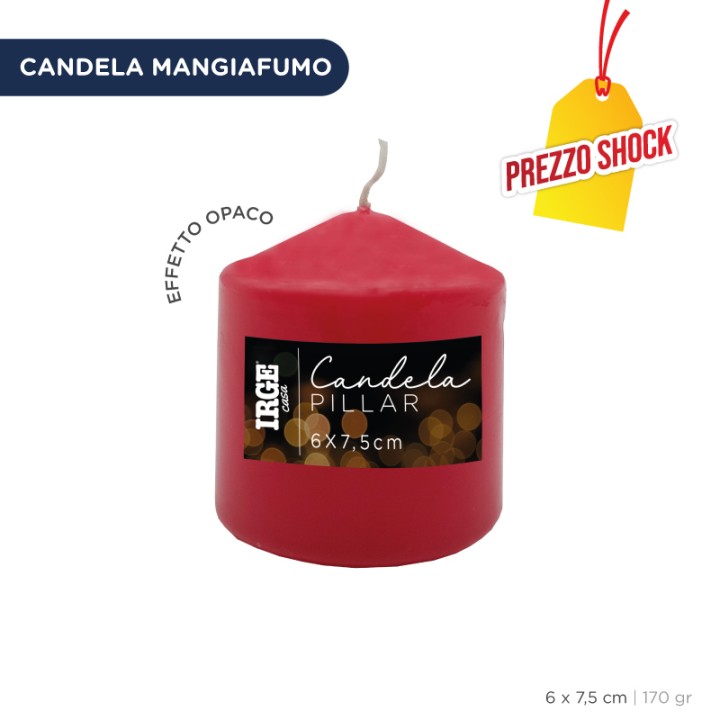 FER CANDELA PILLAR ROSSA 6X7.5CM