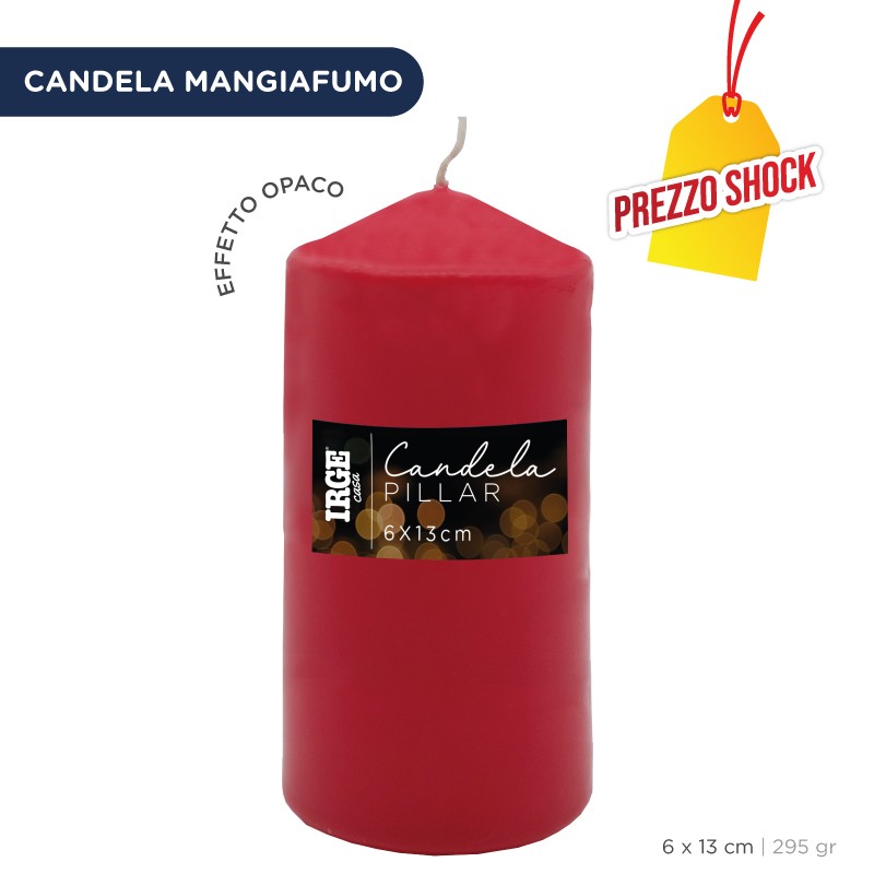 FET CANDELA PILLAR ROSSA 6X13CM