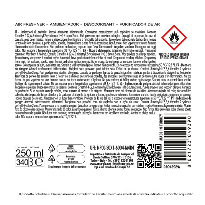 BGM DEO IRGE 250 ML TALCO AUTOMATIC REF