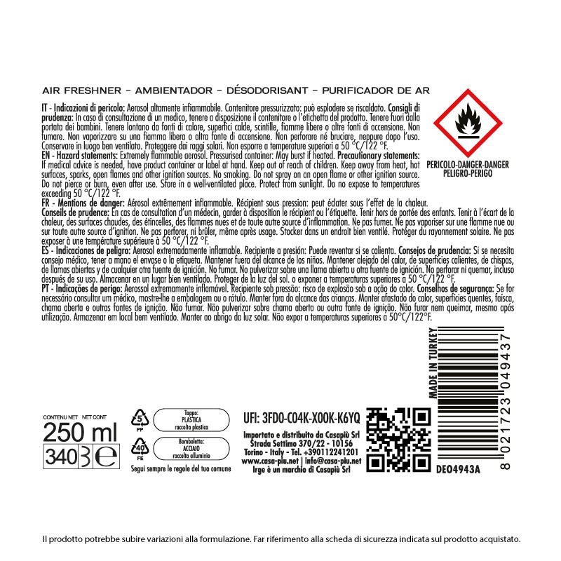 BGN DEO IRGE 250 ML VANIGLIA AUTOMATIC