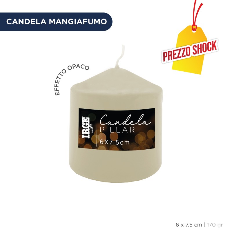 FEL CANDELA PILLAR AVORIO 6X7.5 CM