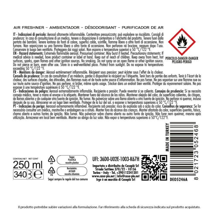 BFM DEO IRGE 250 ML GELSOMINO AUTOMATIC