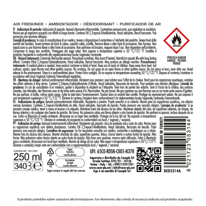 BFV DEO IRGE 250 ML ROSSO IMP AUTOMATIC