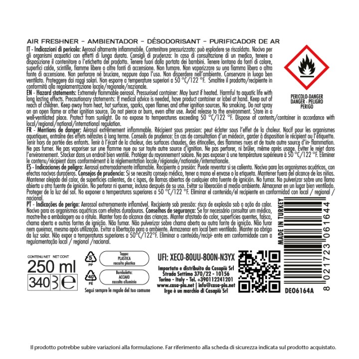 BFK DEO IRGE 250 ML FRESCO LINO AUTOMAT