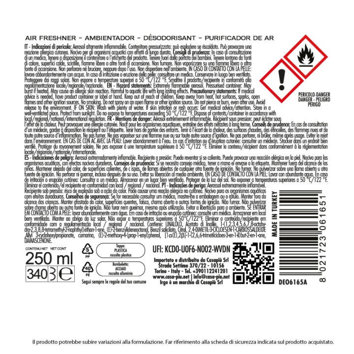 BFR DEO IRGE 250 ML  ORCHIDEA AUTOMATI
