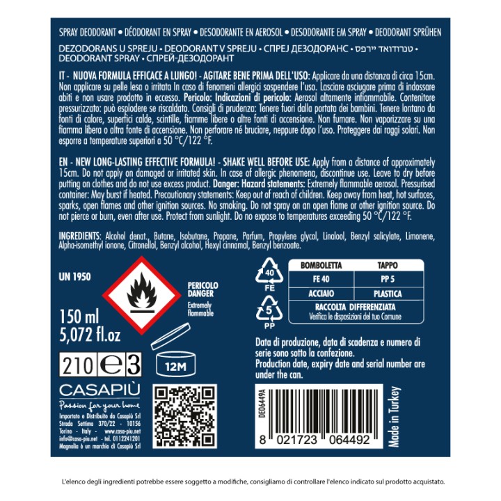 ADC DEO SPRAY 150ML MEN pure energy